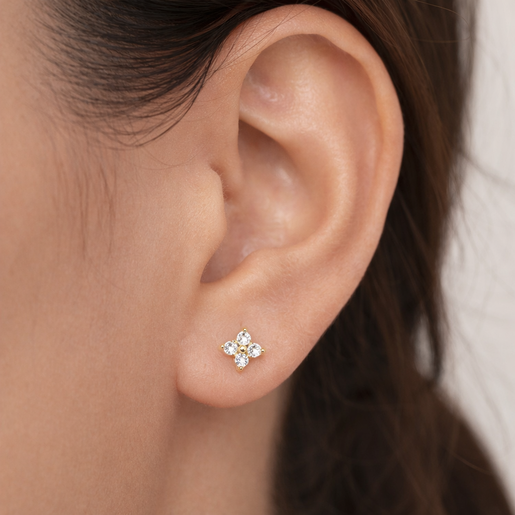 The Quartet Studs - 18K Gold PVD