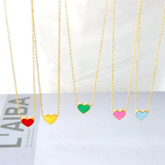 Elegant gold heart necklace stainless steel jewelry gift for her