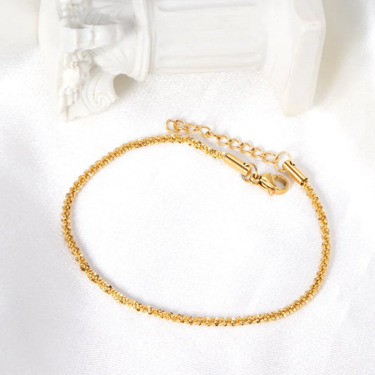 twisted gold bracelet 18k gold dipped stainless steel