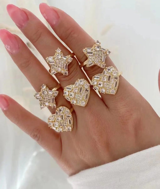 Heart gold nugget ring for women elegant jewelry