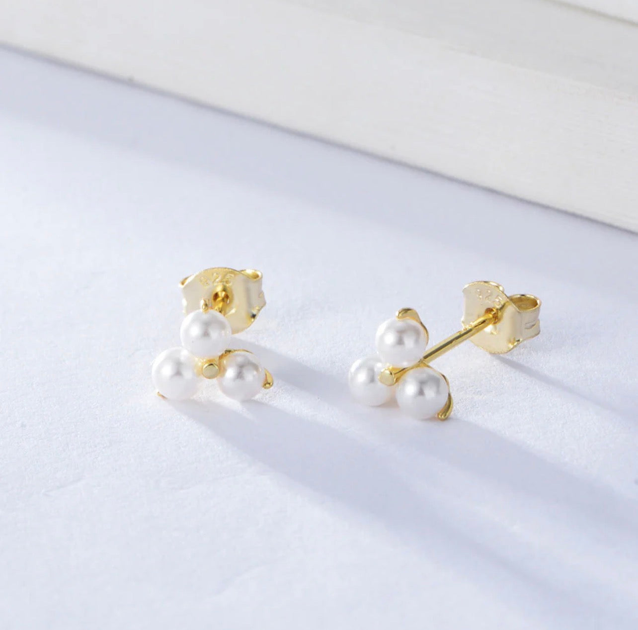 Pearl Poppy Studs - 18K Gold PVD