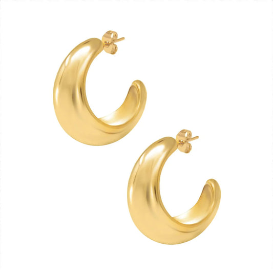 Mini gold hoop earrings bold modern design
