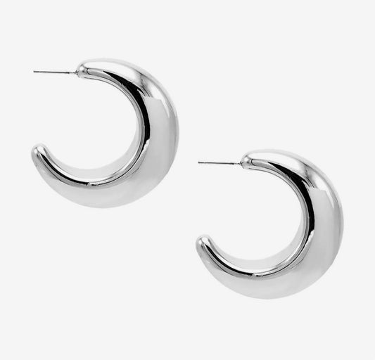 Big silver hoop earrings bold modern style