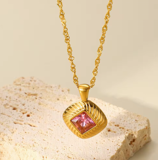 Rose Lumiere Necklace - Tarnish free, Waterproof, Hypoallergenic, 14k PVD Gold Plated