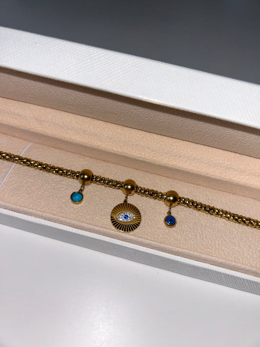 charm evil eye gold bracelet