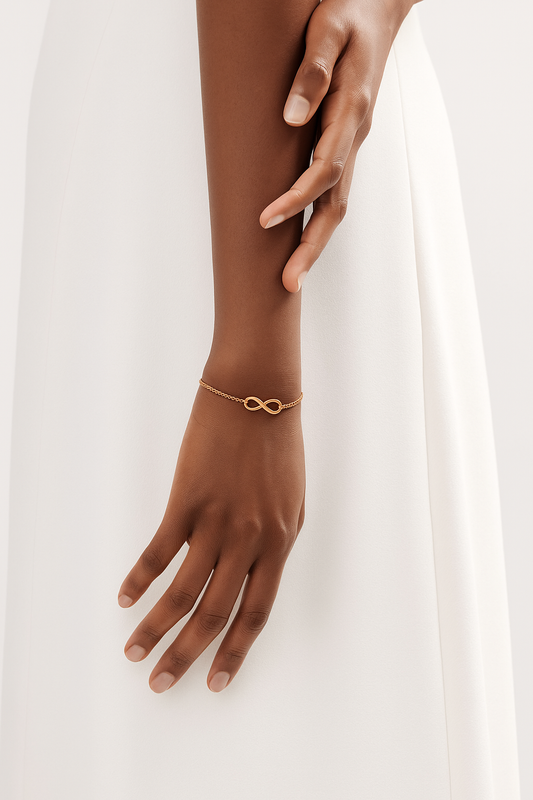 Women’s rose gold infinity symbol bracelet