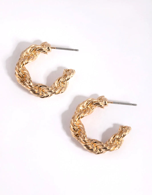 Gold Thick Wrapped Earrings
