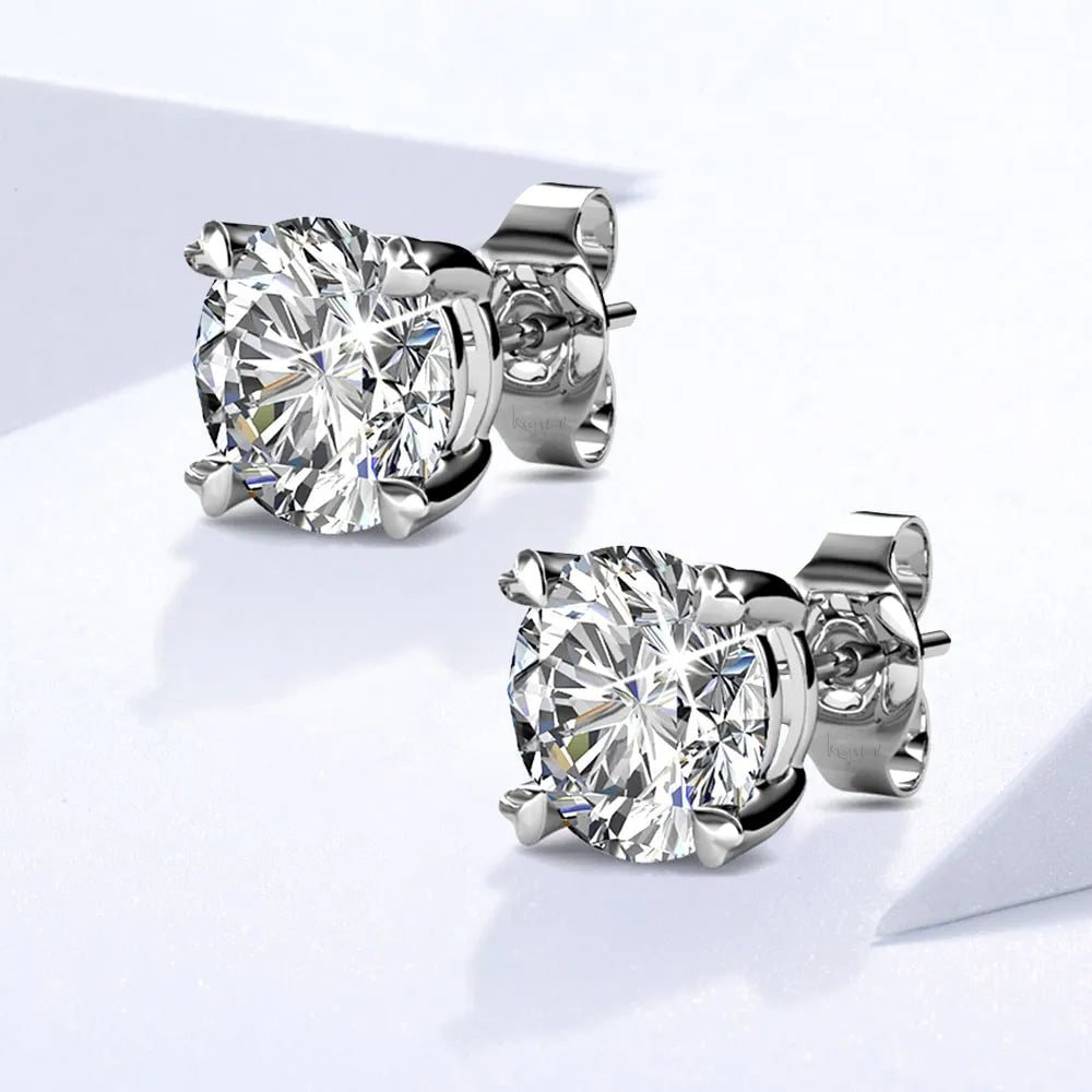 Luxury diamond and Swarovski stud earrings