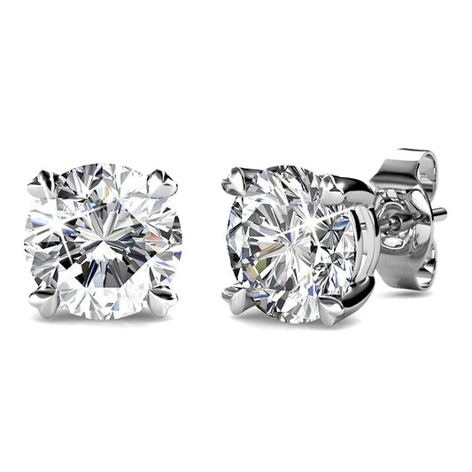 Elegant diamond studs featuring sparkling Swarovski crystal embellishments