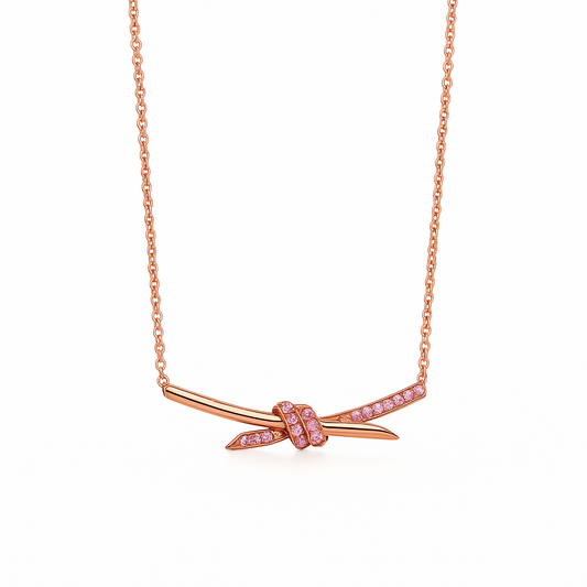 Knot of Love Necklace - Rose Gold