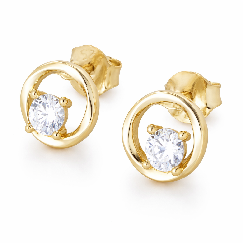 The Offset Studs - 18K Gold PVD