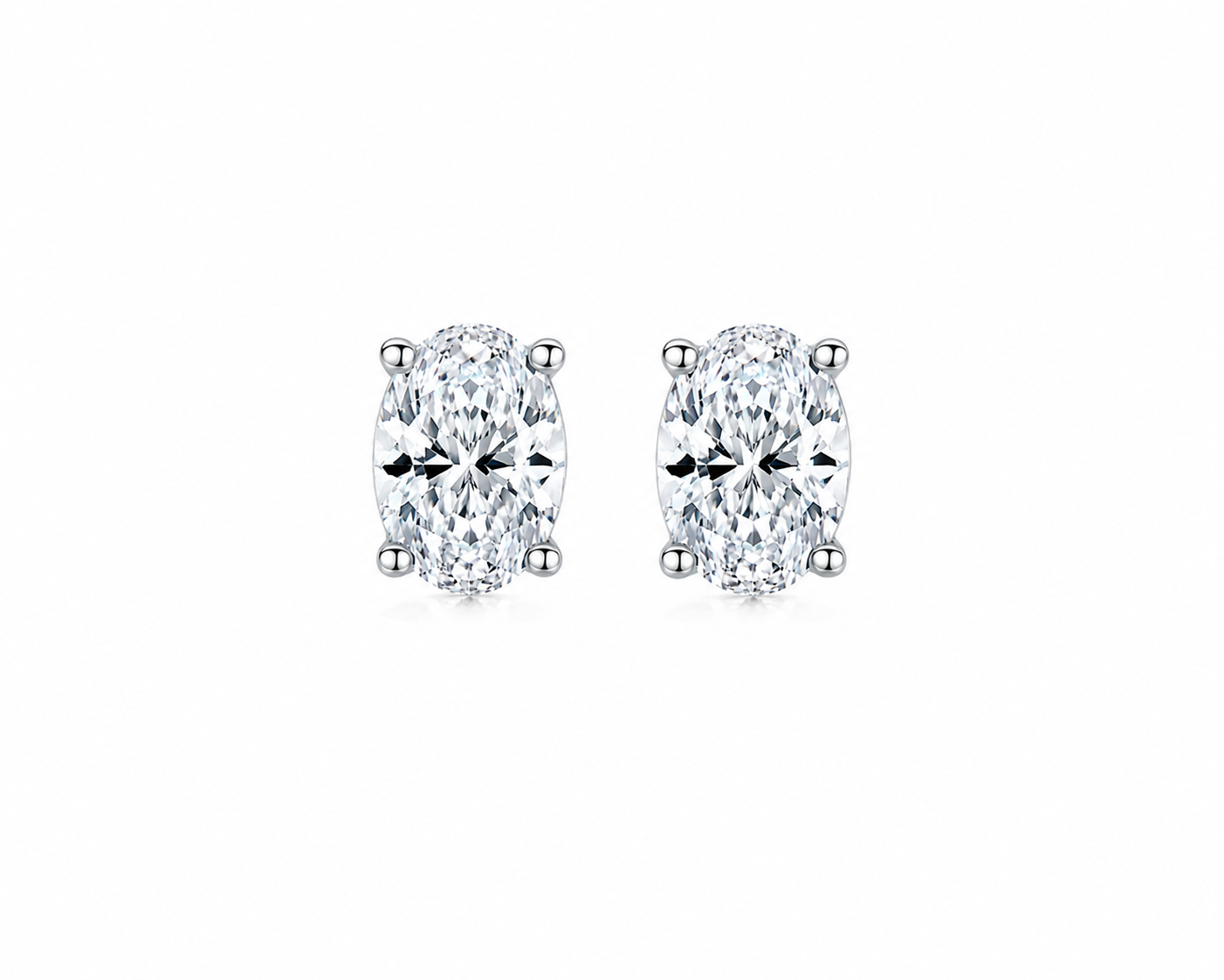 Oval Diamond Simulant Studs – 1 Carat