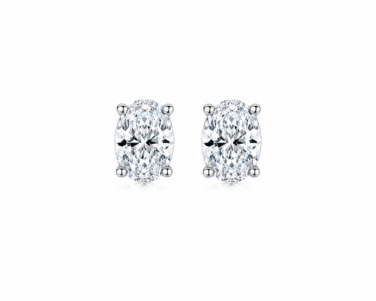 Oval Diamond Simulant Studs – 1 Carat