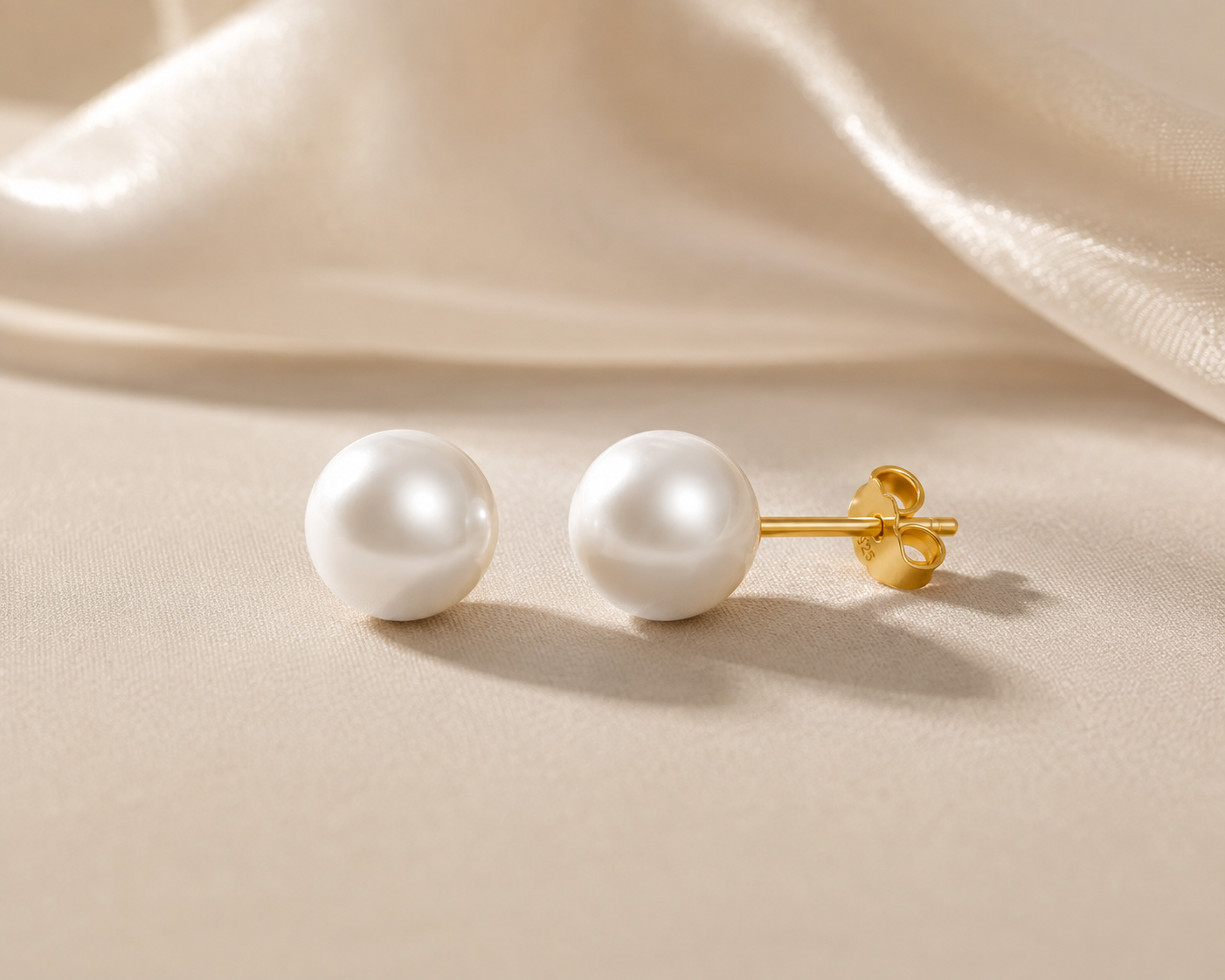Classic Pearl Stud Earrings - 14k Gold