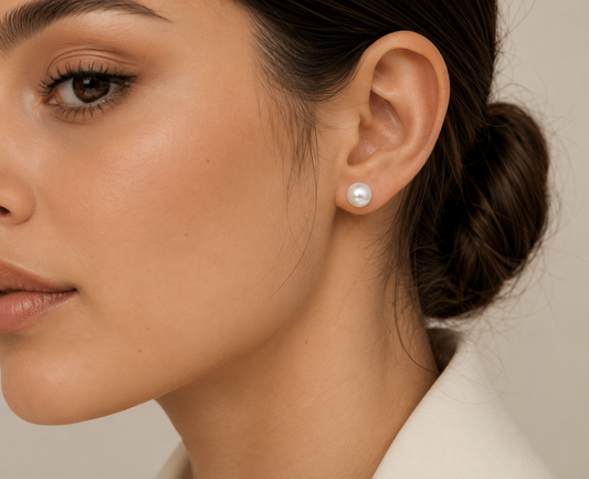 Classic Pearl Stud Earrings - 14k Gold