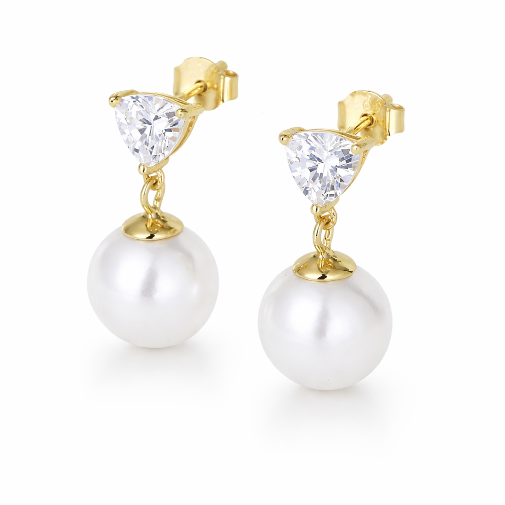 Trinity Pearl Drops - 18K Gold PVD