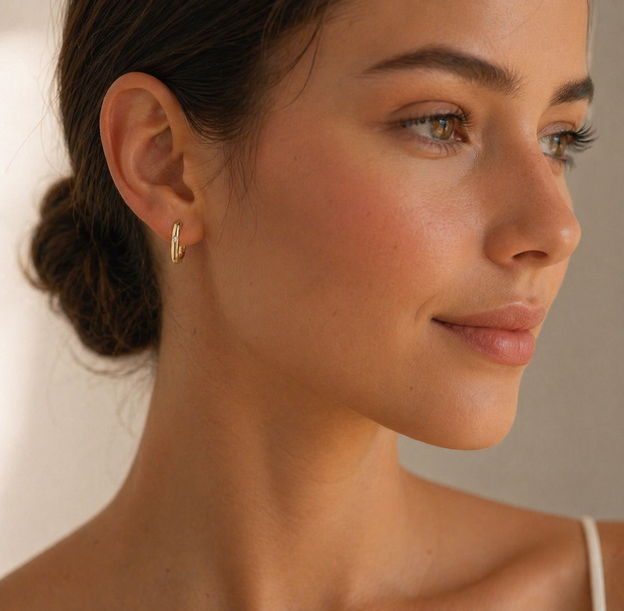 Ark Oval U-Shaped Hoops - 18K Gold PVD