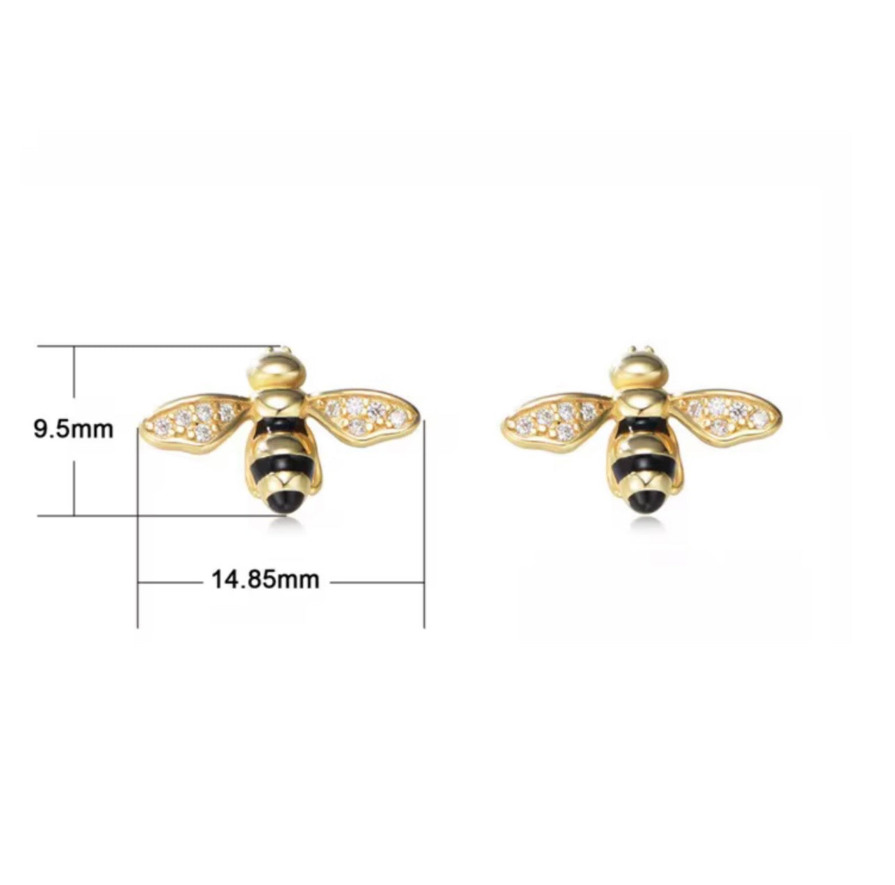 The Queen Bee Stud Earring - 18K Gold PVD