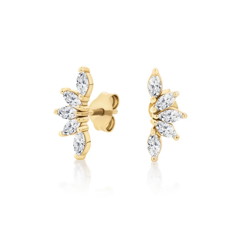 Marquise Signature Studs - 18K Gold PVD