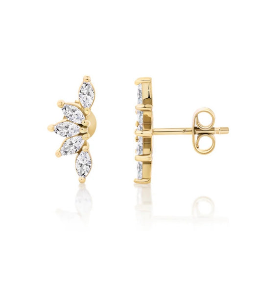 Marquise Signature Studs - 18K Gold PVD