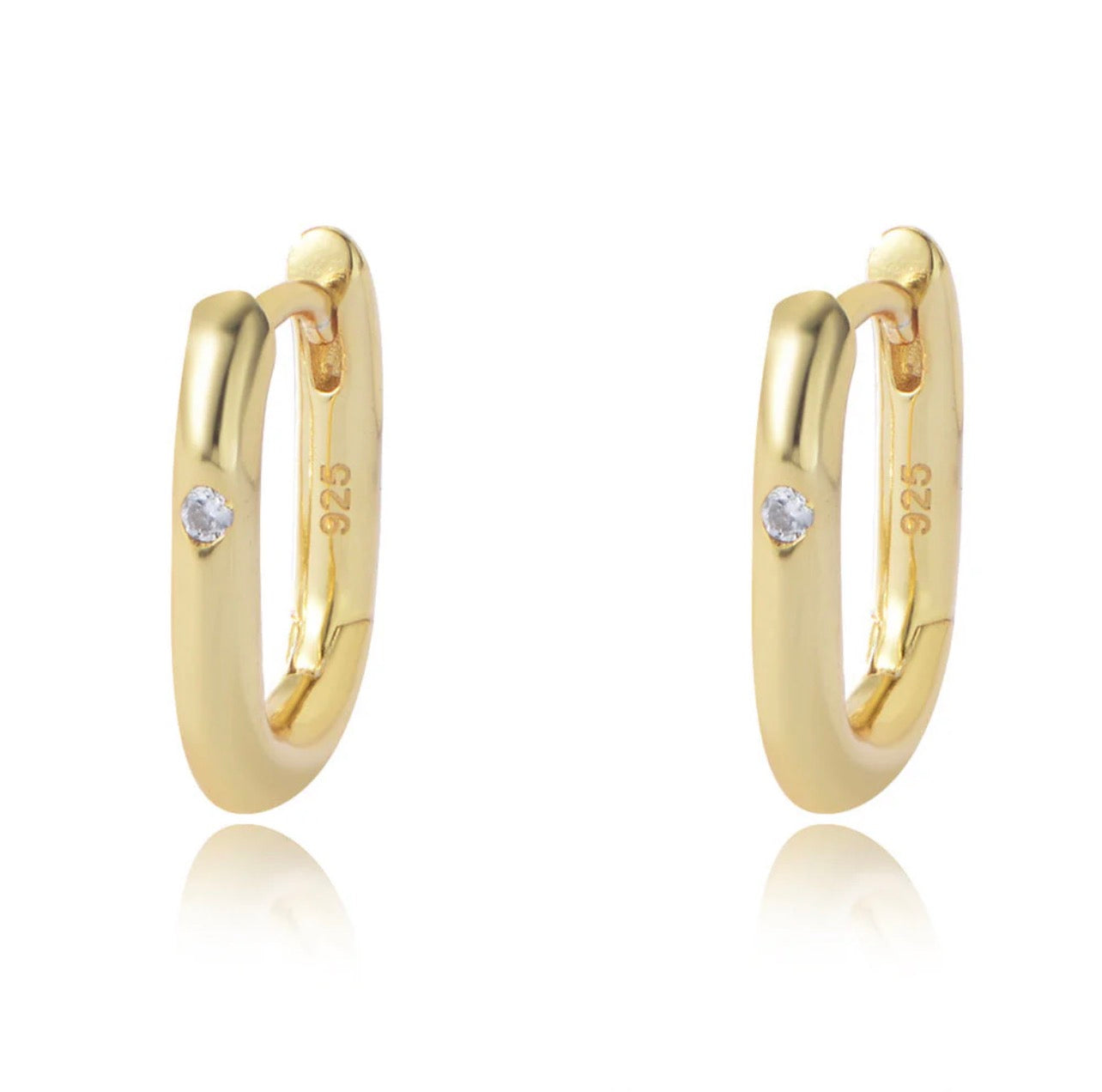 Ark Oval U-Shaped Hoops - 18K Gold PVD