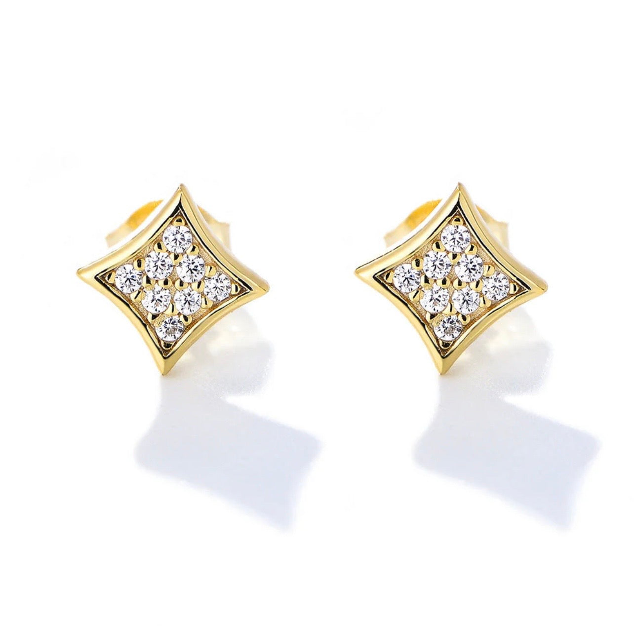 The Stardust Rhombus Studs - 18K Gold PVD