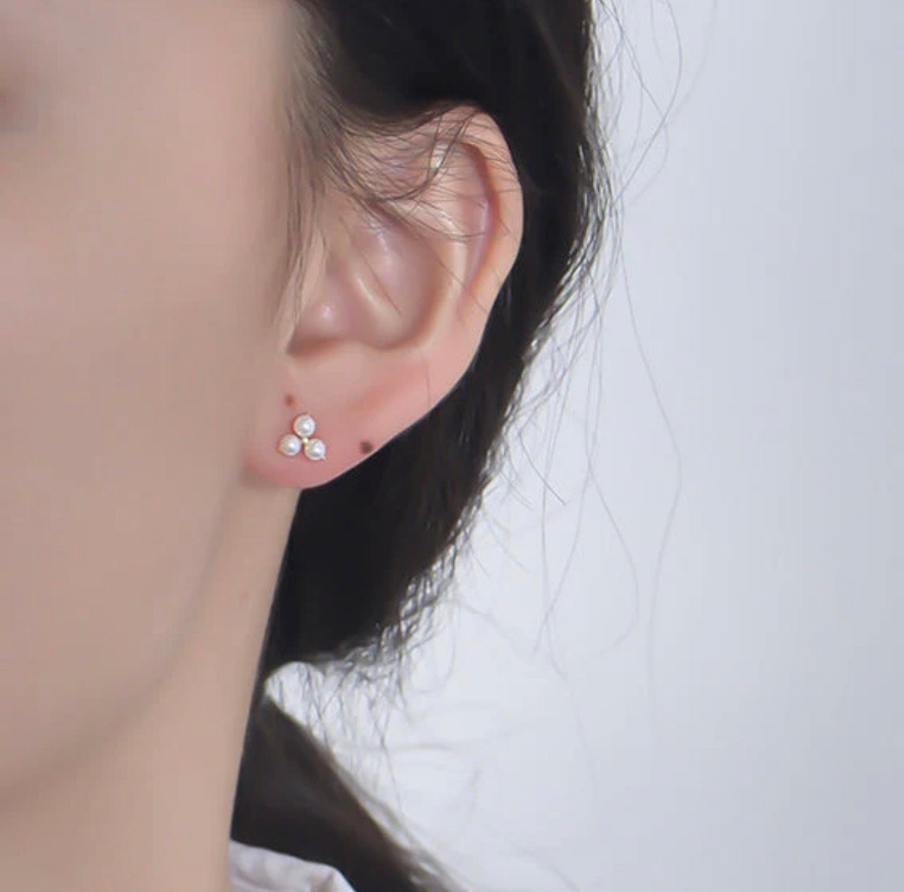 Pearl Poppy Studs - 18K Gold PVD