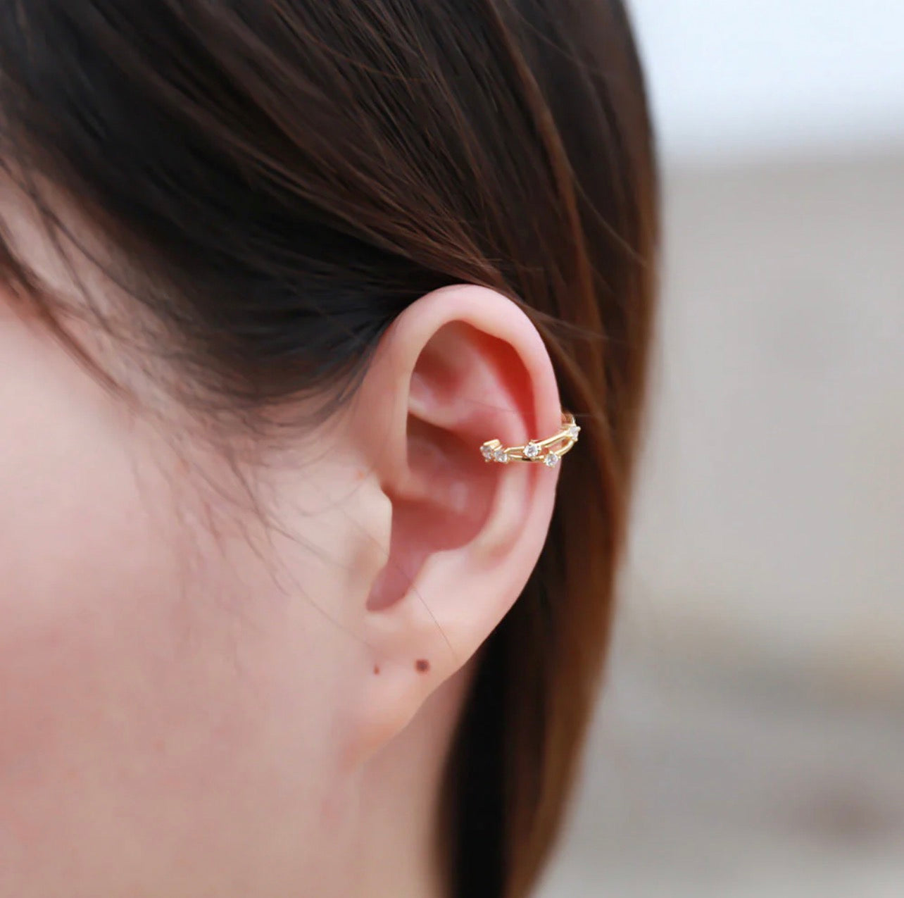 Dual Arc Ear Bone Clip - 18K Gold PVD