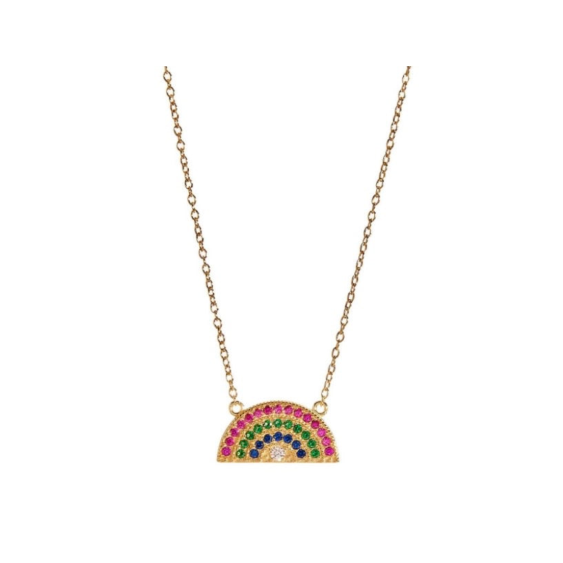 Purely Rainbow Necklace - 18K Gold PVD
