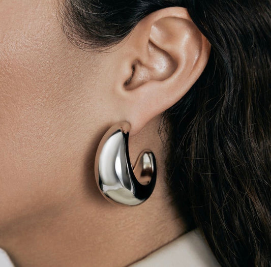 hick silver hoop earrings durable stainless steel