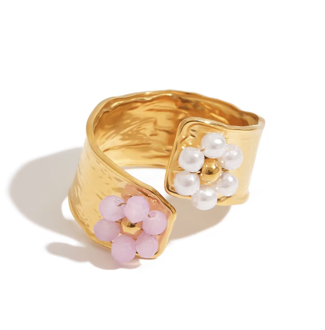 Bloomette Ring - Adjustable PVD gold finish, Waterproof, hypoallergenic & tarnish proof