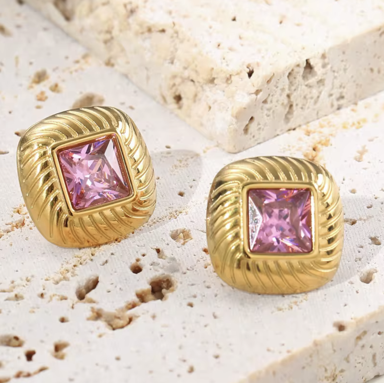 Rose Lumiere Earrings - Tarnish free, Waterproof, Hypoallergenic