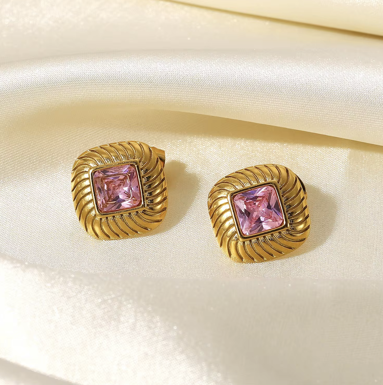 Rose Lumiere Earrings - Tarnish free, Waterproof, Hypoallergenic