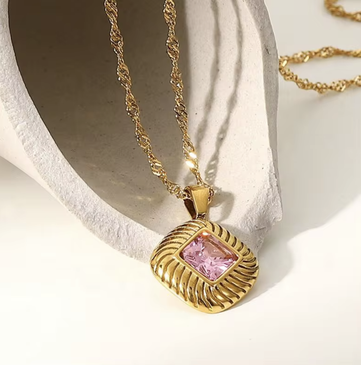 Rose Lumiere Necklace - Tarnish free, Waterproof, Hypoallergenic, 14k PVD Gold Plated