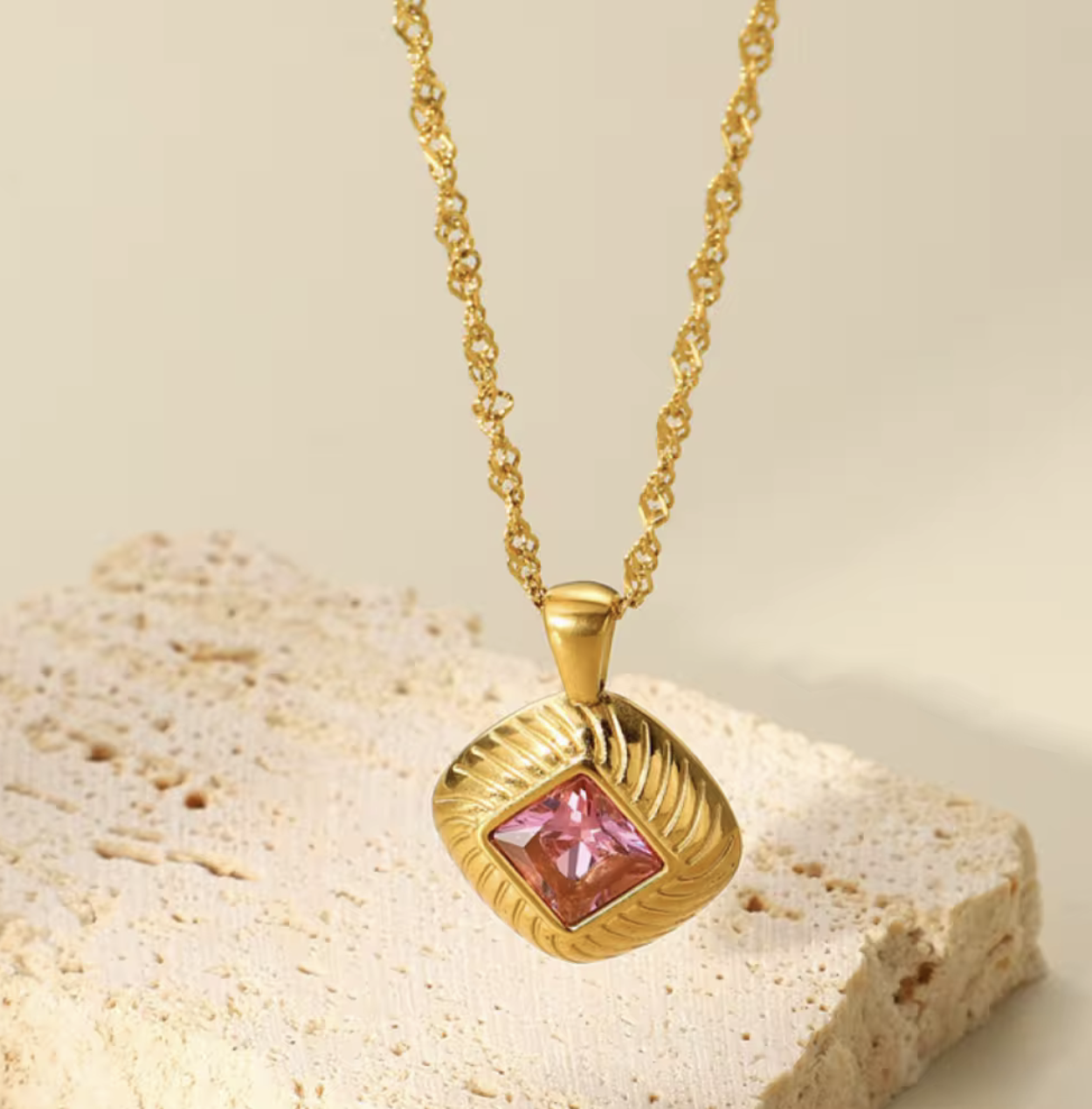 Rose Lumiere Necklace - Tarnish free, Waterproof, Hypoallergenic, 14k PVD Gold Plated
