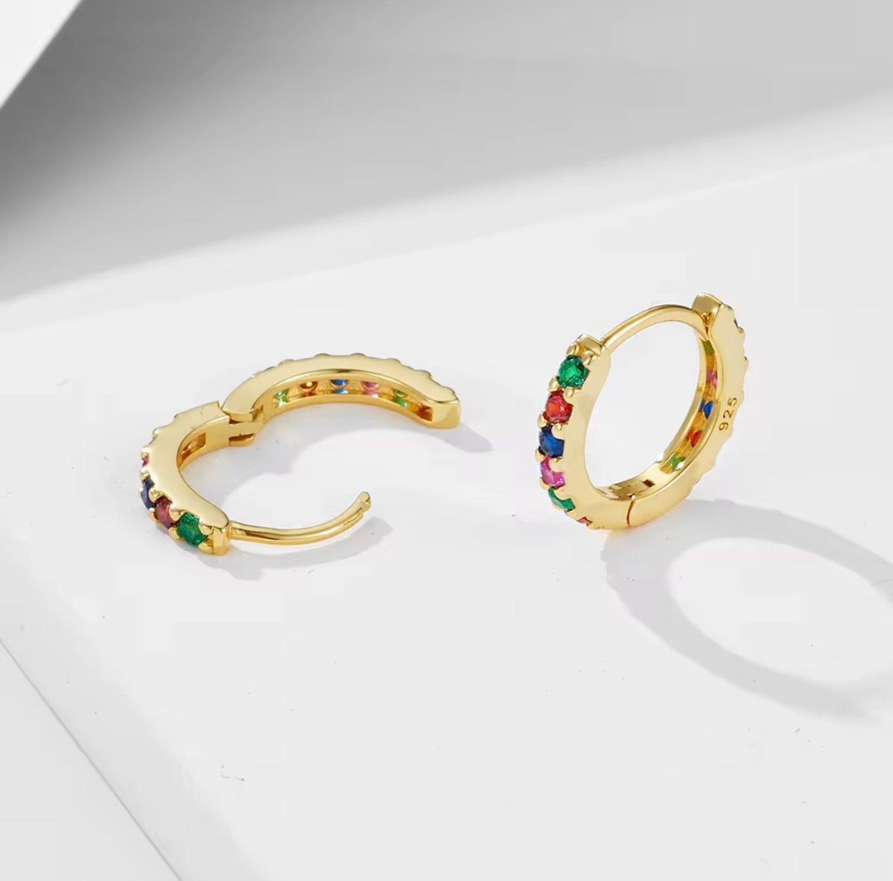 Soft Rainbow Hoops - 18K Gold PVD