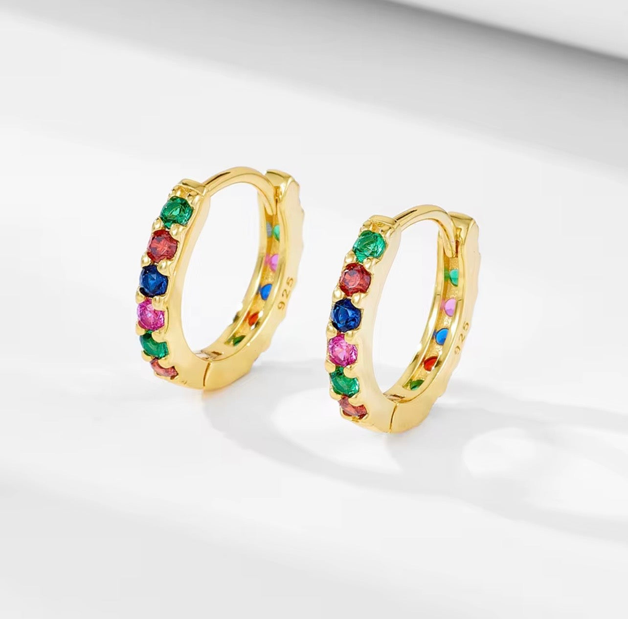 Soft Rainbow Hoops - 18K Gold PVD