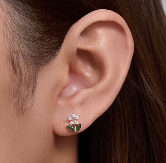 Spring Bloom Studs - 18K Gold PVD