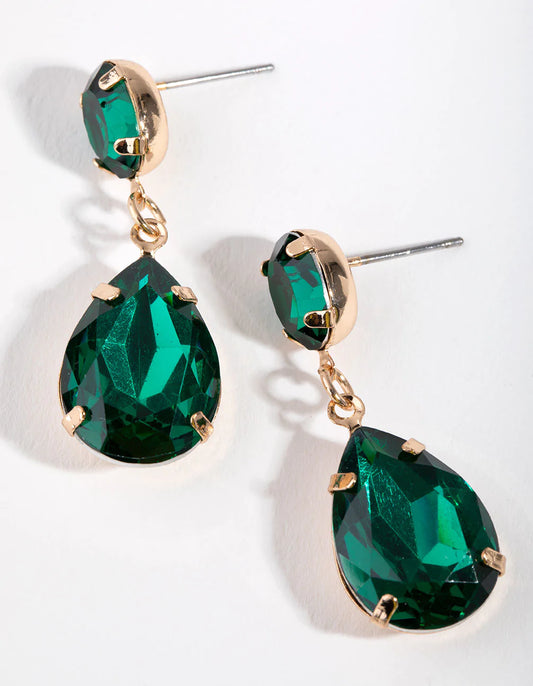 Double Gem Drop Earrings