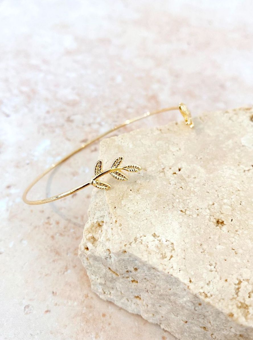 Leaf Open Cuff Bracelet